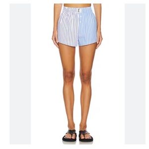 Eleven Eleven Duo Stripe Boxer Shorts in Blue